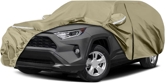 Waterproof Car Covers Replace for 2013-2025 Toyota RAV4, Multilayer Heavy Duty with Cotton Liner All Weather Car Cover with Zipper Door, Windproof Bands for Snow Rain Dust Protection