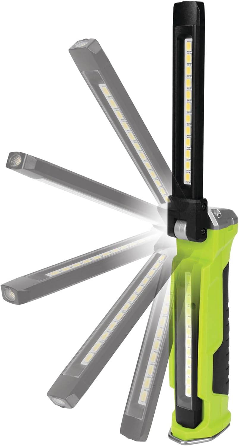 Performance Tool W2670 Double Sided Pivoting Light Bar with 800+ Lumens, Magnetic Base and Rechargeable Battery for Hands-Free Use in Confined Areas