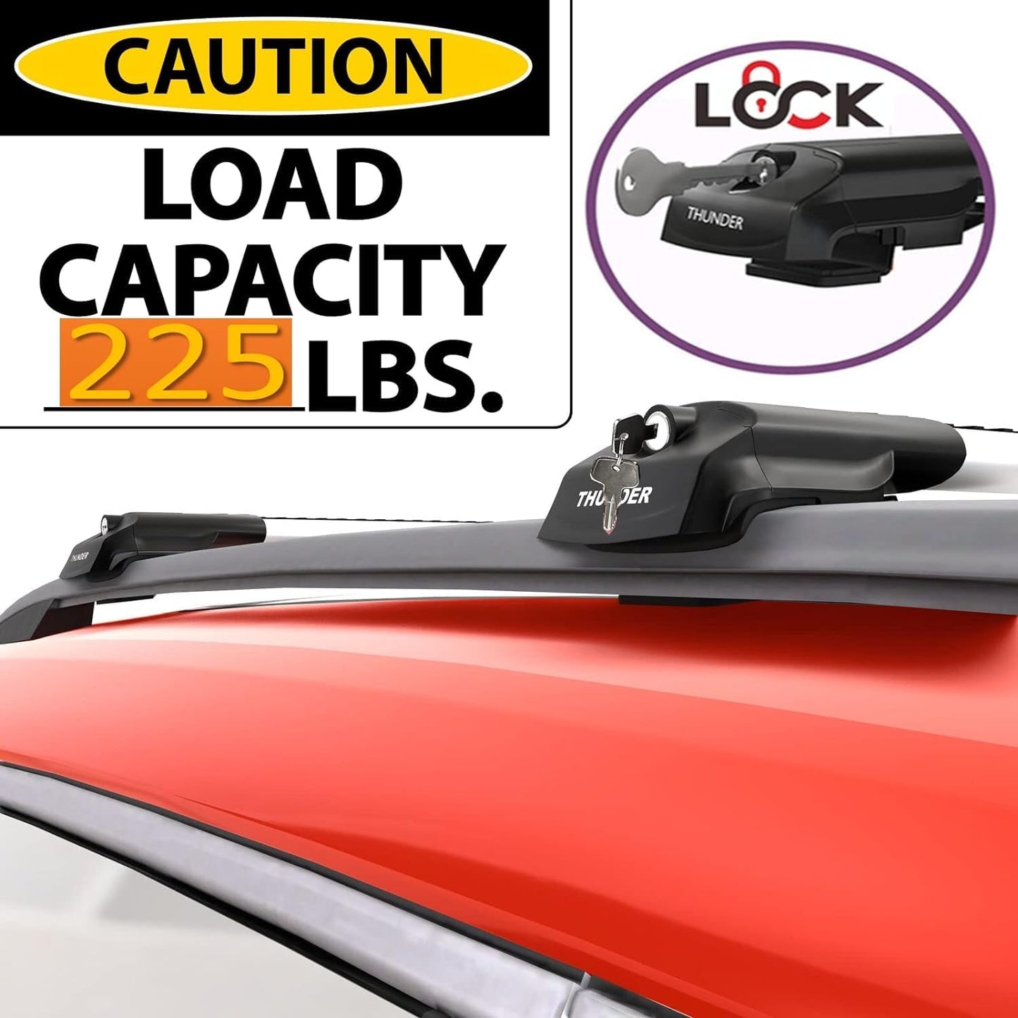 Catch USA Car Roof Rack Cross Bars for Subaru Outback Wilderness with Lock 2021 2022 2023 Aluminum Cross Bar for Rooftop Cargo Carrier Luggage Kayak Canoe Bike Snowboard (Black)