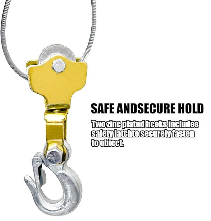 Come Along Winch Heavy Duty 2-Ton Capacity 6.56ft Come Along Cable Puller with 2 Hooks Dual-Gear Come Along Tool for Professional Lifting & Pulling