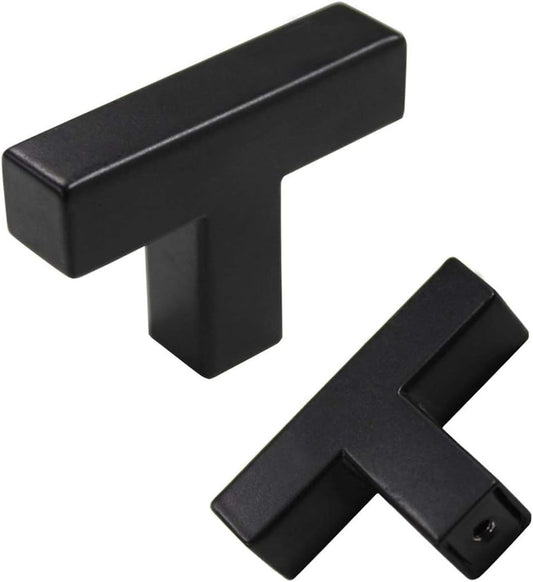 goldenwarm 15 Pack Black Cabinet Knobs Kitchen Cabinet Handles Stainless Steel Cabinet Hardware Black Knobs Handles Pulls for Bathroom Cabinets and Cupboard, 2in(50mm) Overall Length