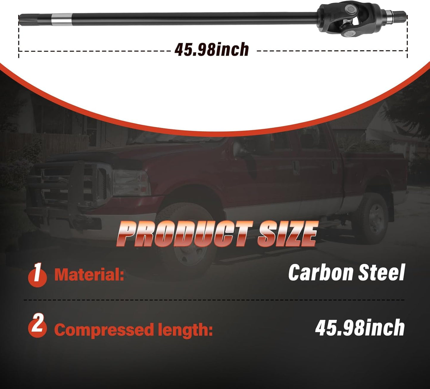 Axle Shaft Assembly Compatible with Ford F250 F350 Super Duty 2005-2012, with Dana Super 60 Front Axle, Front Right Passenger Side# 10013778