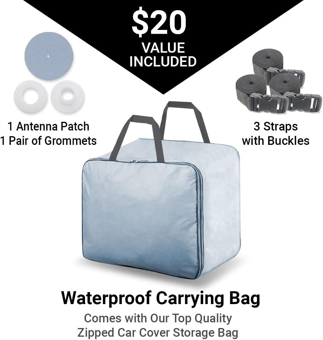 iCarCover Premium Car Cover for 1961-1962 Chevy Corvair Station Wagon Heavy Duty Waterproof All Weather Automobiles Custom Fit Indoor Outdoor UV Snow Protection Covers with Straps and Bag