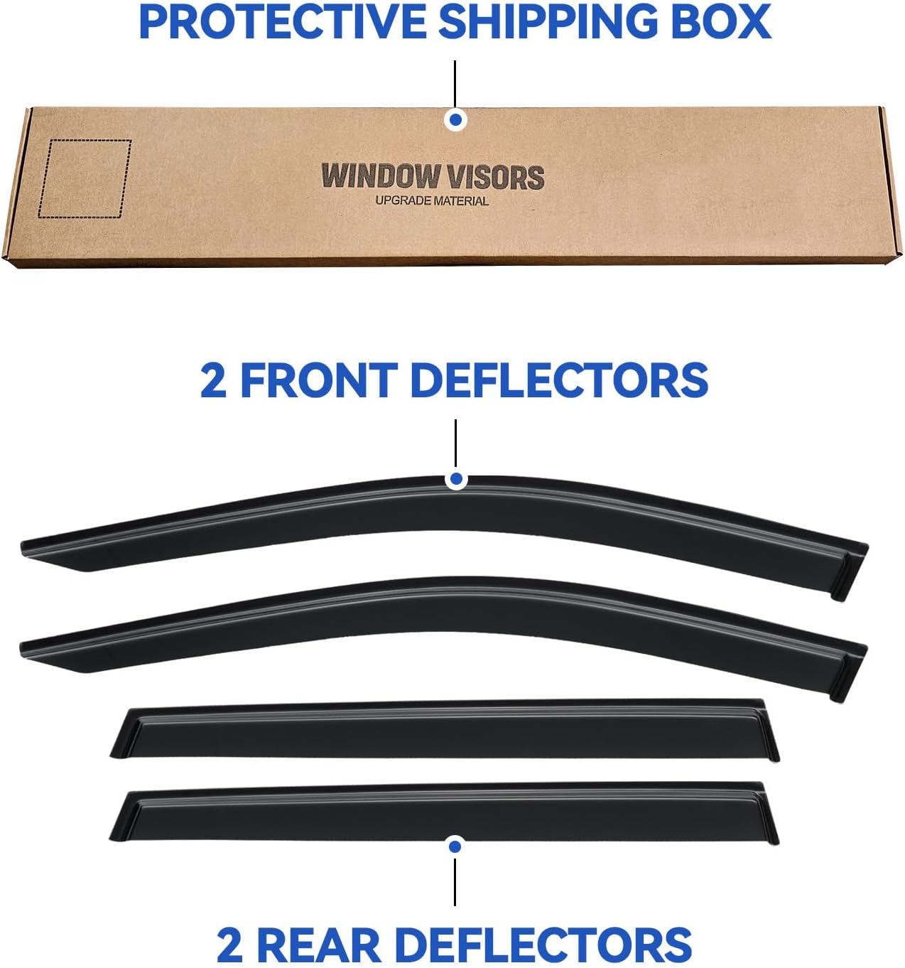 Window Visors Rain Guards Shield for 2019-2025 Toyota RAV4, Out-Channel Window Vent Wind Deflectors Visors Shades for 19-25 RAV4