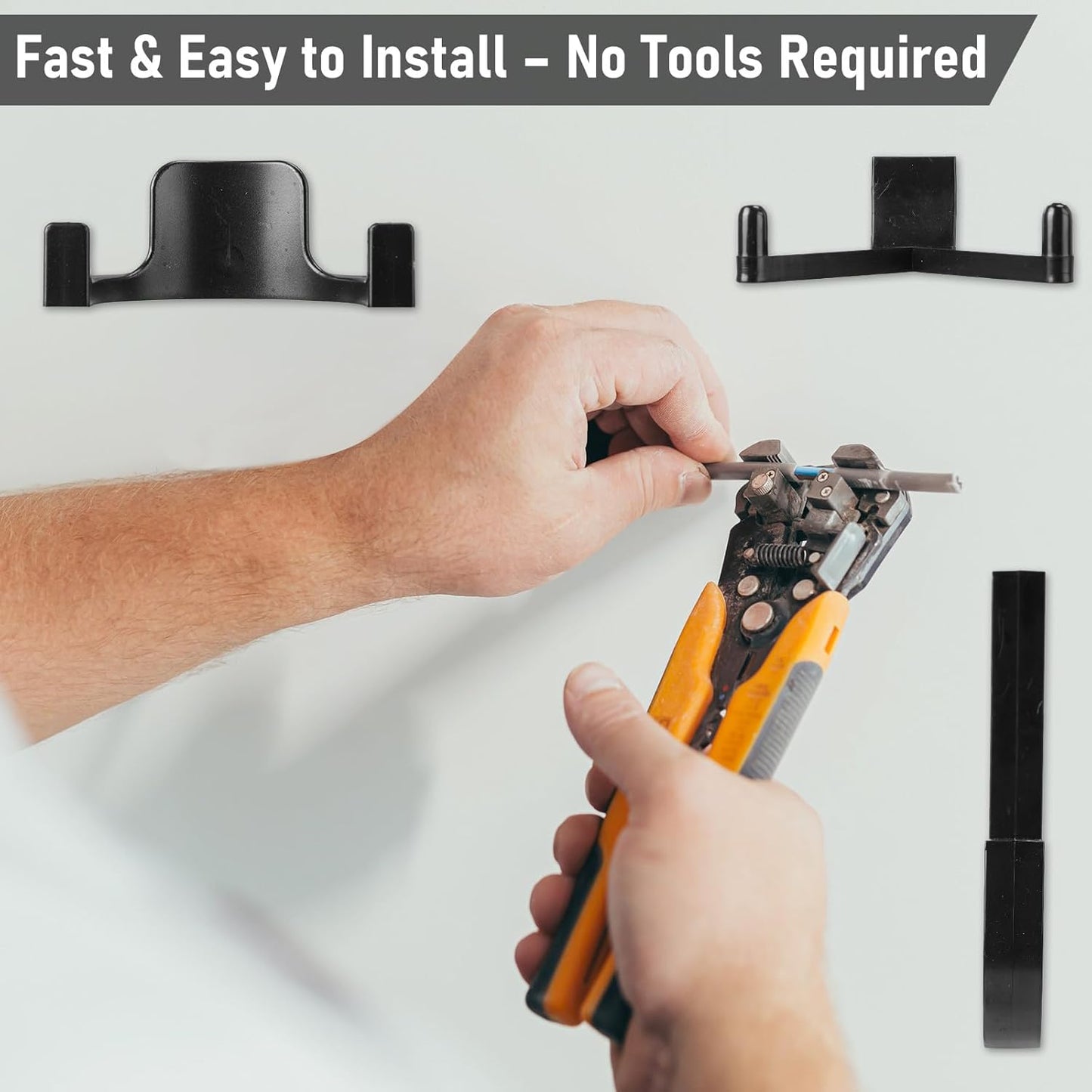 9 Pcs Storage Shed Tool Hooks Heavy Duty ABS Wall Mount Garage Hooks Set with Black J U V Shapes Tool Hangers Accessories for Shed Shelves Racks Ladders Garden Equipment Storage Organizer