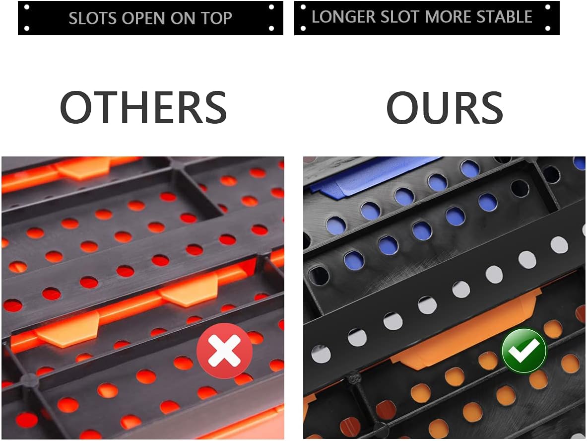 Wall Mounted Storage Bins Parts Rack 4 Colors Bin Organizer Garage Plastic Shop Tool, Garage Organizers and Storage (Style-Classic) 50.4"*32.4"