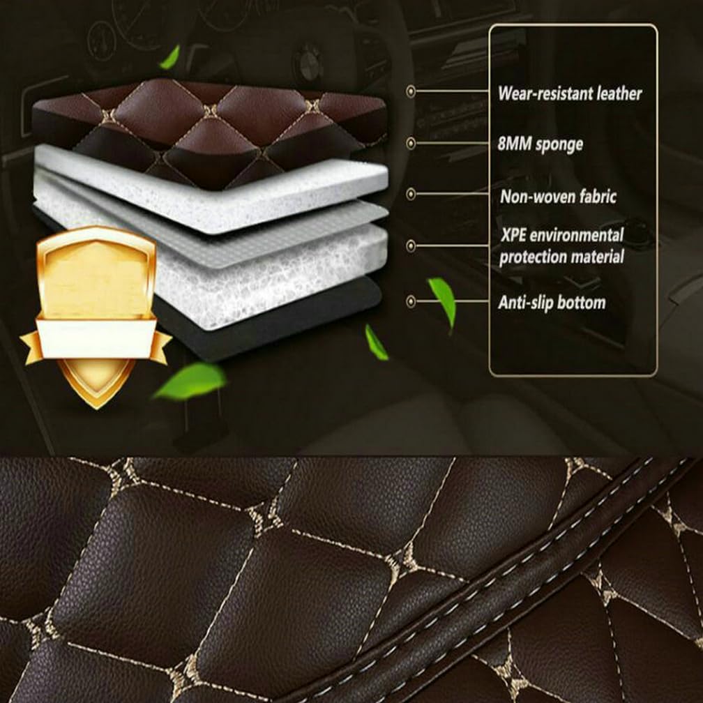 Customized Personalized Car Mats - All Weather Men's and Women's Floor mats Suitable for 99% of vehiclesPads Protection Non-Slip Leather Floor Liners (Purple)