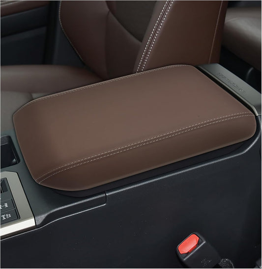 SXCY for 2024 2025 Land Cruiser Armrest Cover for Toyota Land Cruiser 2025 Accessories 2024 2025 Land Cruiser Center Console Cover 2025 Land Cruiser Middle Console Cover (Tan Leatherette ABS)