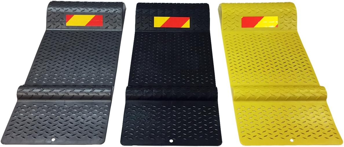 Electriduct Pair of Plastic Parking Mat Guides for Garage Vehicles, Antiskid Car Safety Park Aid - Gray