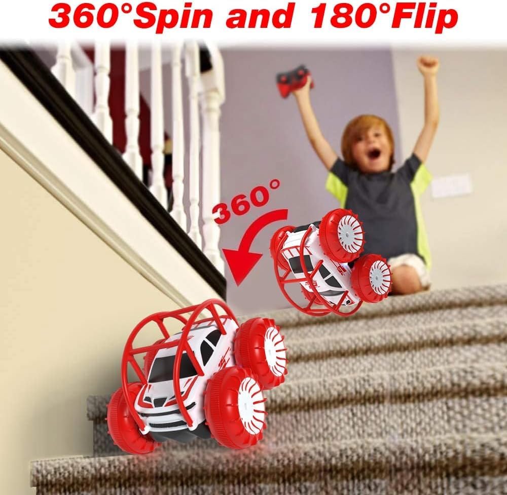 MaxTronic Amphibious Remote Control Car,Rechargeable RC Cars Toy 360° Flips Rotation Stunt Crawler 15KM/H 4WD All Terrain Outdoor Indoor Toy for Kids Boys Girls 3-12