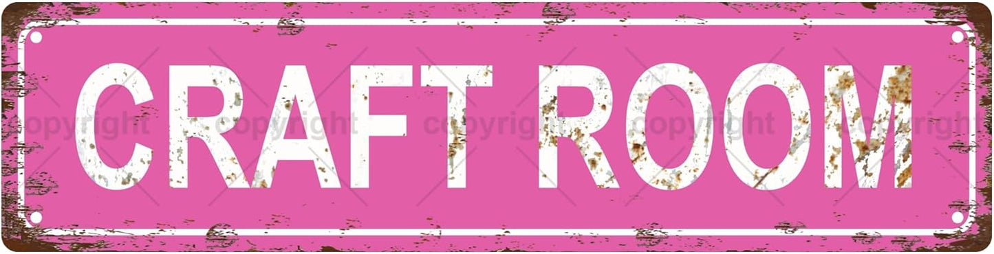 CRAFT ROOM Vintage Metal Tin Sign, Street Sign, Home Decor, Room Decor, Wall Decor, Bathroom Decor, Bar Decor, Cafe Decor, Garage Decor, 16 x 4 Inch