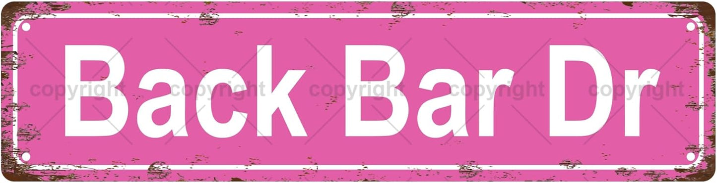Back Bar Dr Space Vintage Metal Tin Sign, Street Sign, Home Decor, Room Decor, Wall Decor, Bathroom Decor, Bar Decor, Cafe Decor, Garage Decor, 16 x 4 Inch