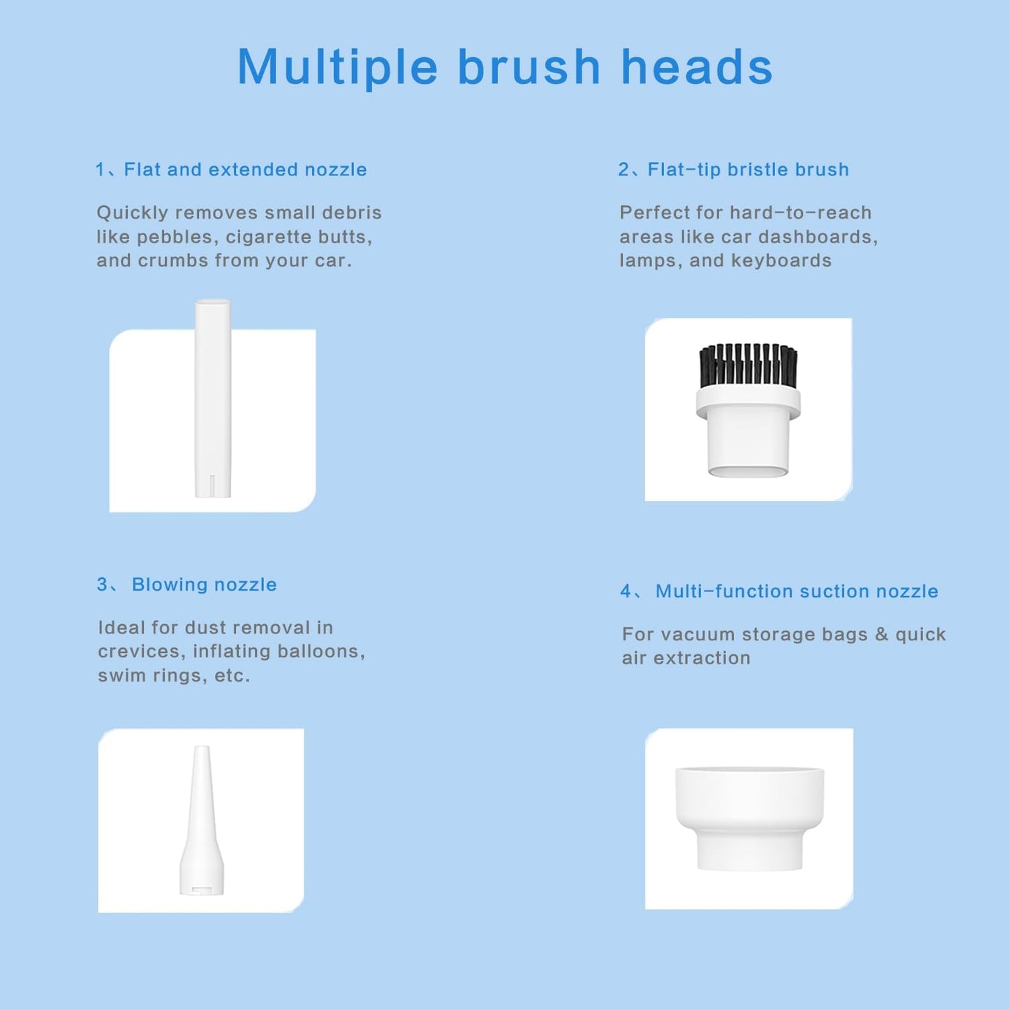 Car Vacuum Portable Handheld Vacuum Cordless Mini Cleaner Type-C Charge Rechargeable with 6000Pa Strong Suction for Home and Camping,Car, Office Desk, Keyboards, 30mins Runtime, Lightweight