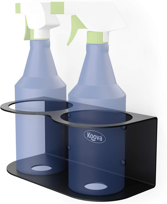 Koova 2 All-Purpose Spray Bottle Holder | Easy Install Wall Mount Hardware Included | Heavy-Duty Powder Coated Steel Storage Rack for Garage And Home | Craft Workspace Paint Bottle Organizer USA Made