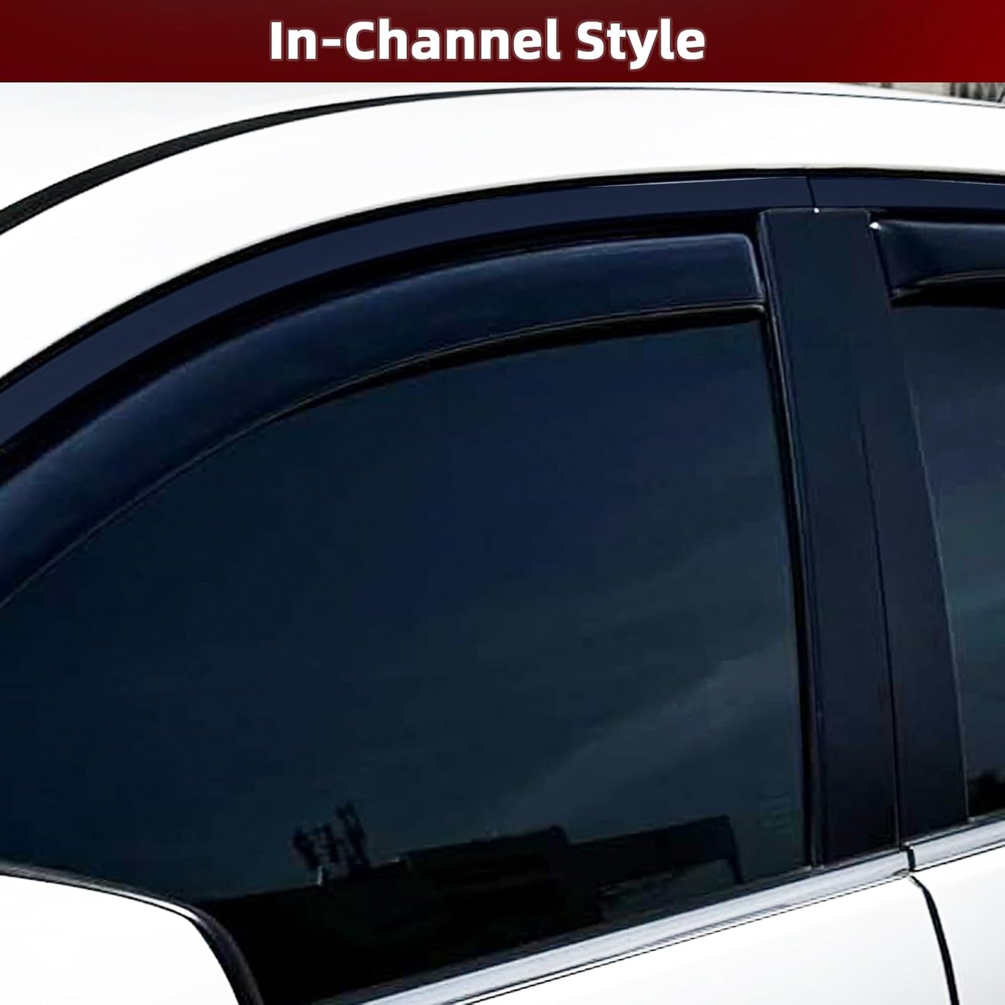 in-Channel Rain Guards Fit for Nissan Altima 2019 2020 2021 2022 2023 2024 2025, Durable Window Visors Wind Deflectors, Smoke Vent Shase Shields-4PCS