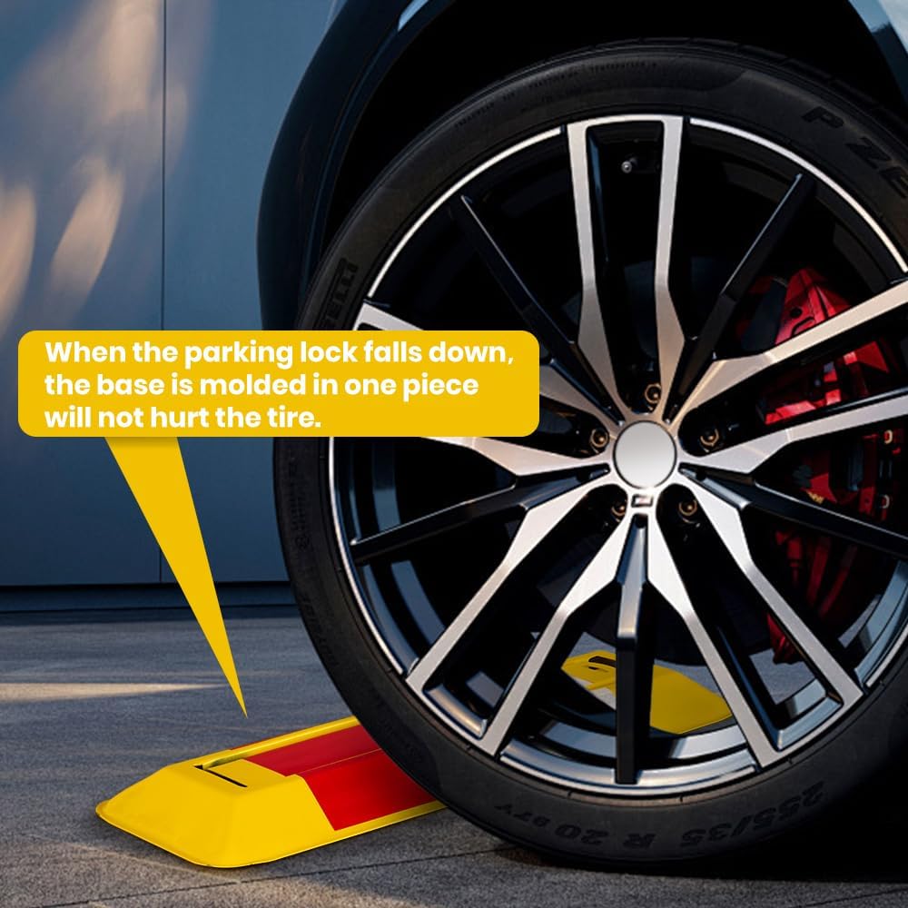 Foldable Parking Barrier,Car Parking Lock Manual Lockable Parking Space Block with Keys,Private Parking Space Lock for Shopping Malls, Hotels,Office,Airports