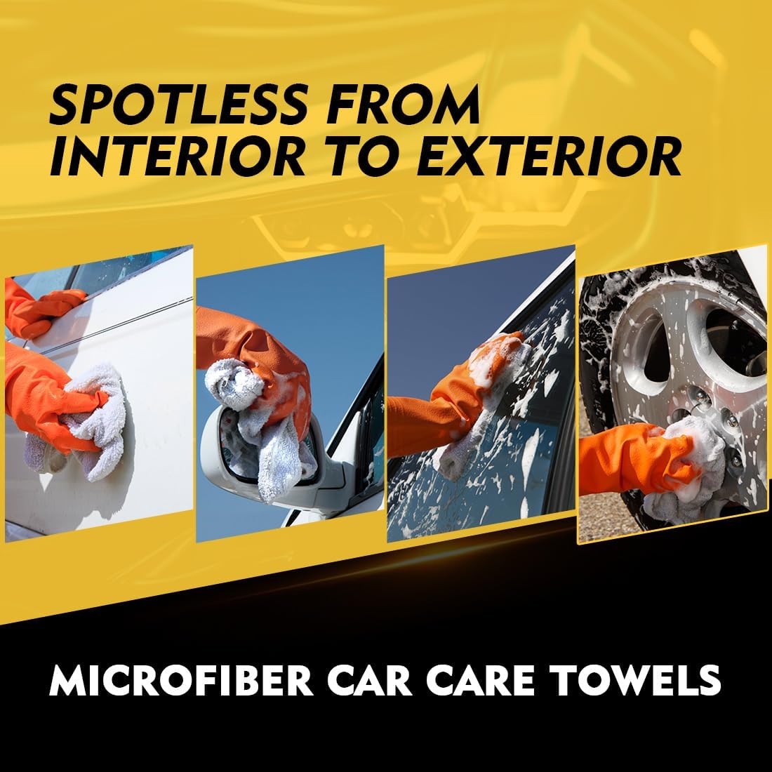 HOMEXCEL White Microfiber Cleaning Cloth 12 Pack, 12.5 x 12.5 inch Microfiber Towels for Cars, Ultra Absorbent Car Washing Cloth, Lint Free Streak Free Cleaning Rags for Car, Kitchen, and Window