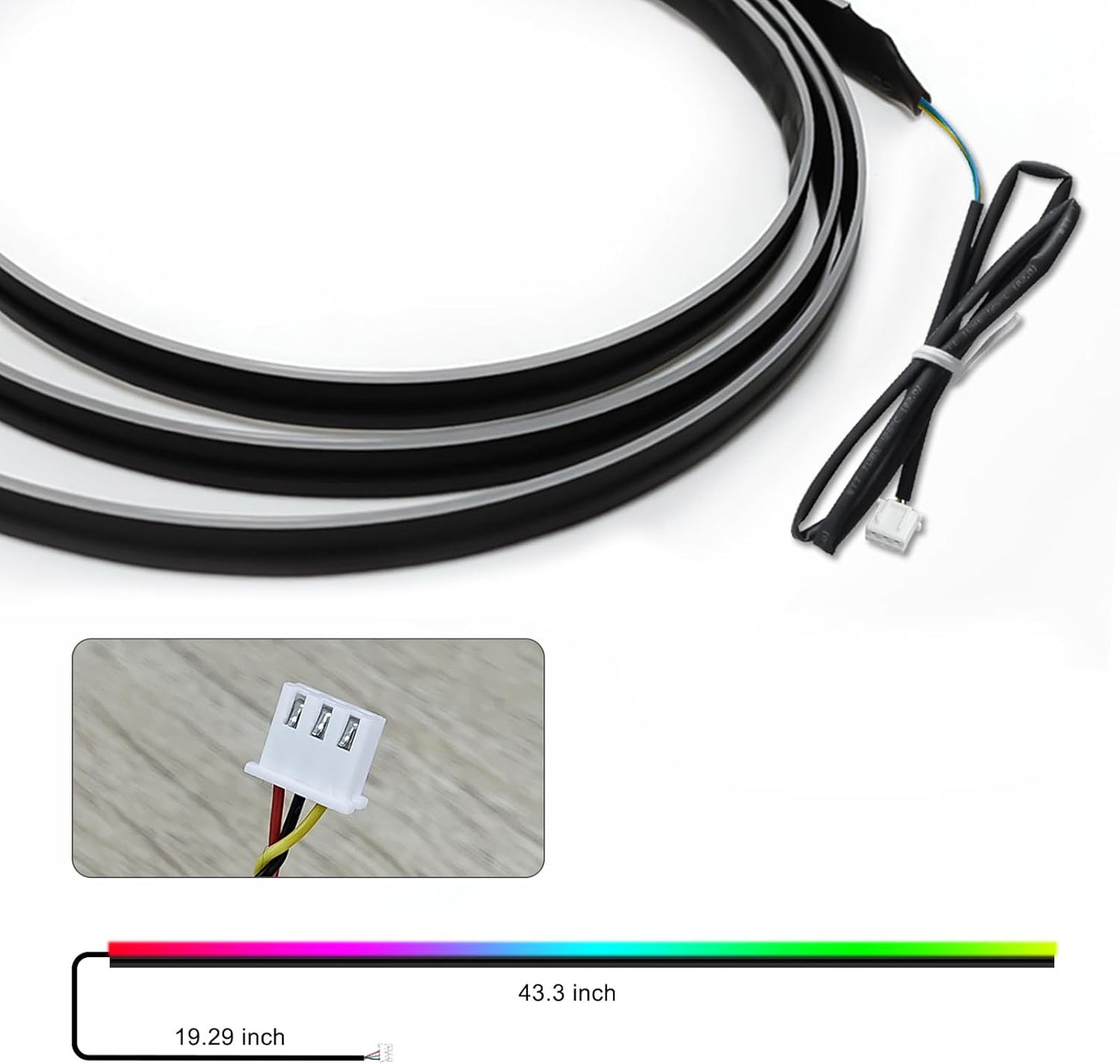 Dreamcolor Acrylic Interior Car LED Strip Light 43-inch, which fit for dreamcolor Main Controller Module and Sub-Controller Module kit (not Including) of The LED LAMP APP