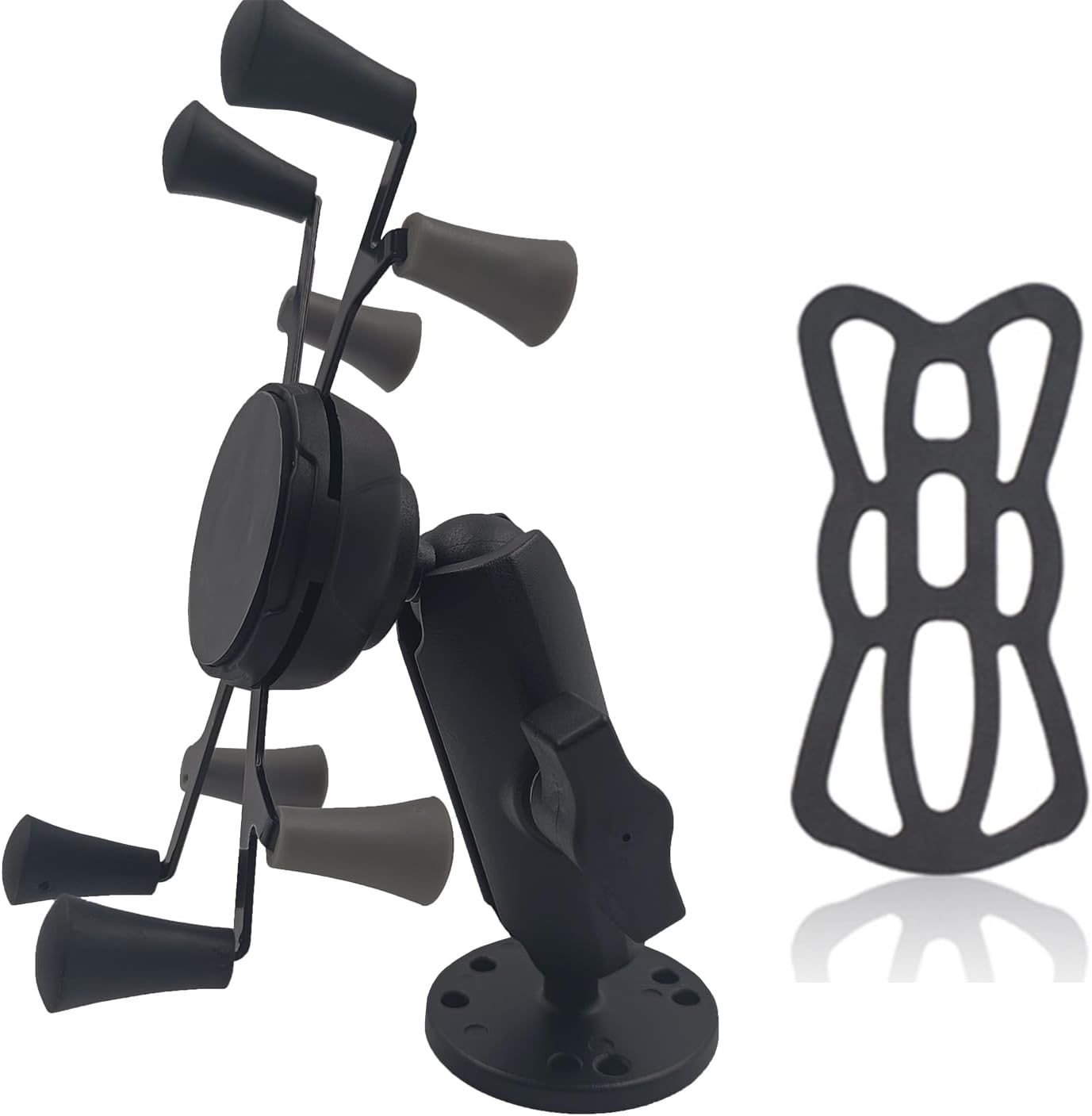 Strg Tablet Mount with Drill Round Base Mount for All 6" iPad/Samsung Tablets, Spring-Loaded Tablet Holder Great for Cars, Commercial Vehicles, Trucks, and Wall Mounting etc