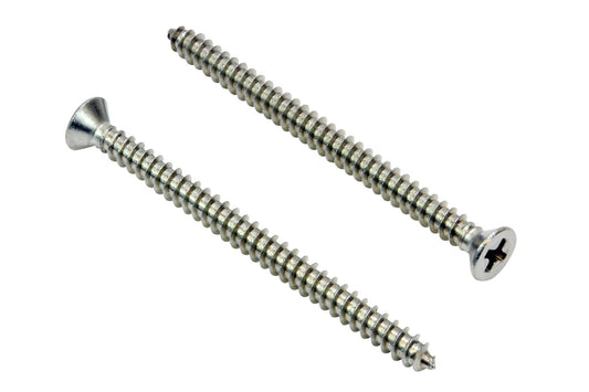 Bolt Dropper #4 x 1-1/4" Stainless Steel Flat Head Phillips Wood Screw, (100 pc), 18-8 (304) Stainless Steel Sheet Metal Screws - Type A Point, Plain Finish