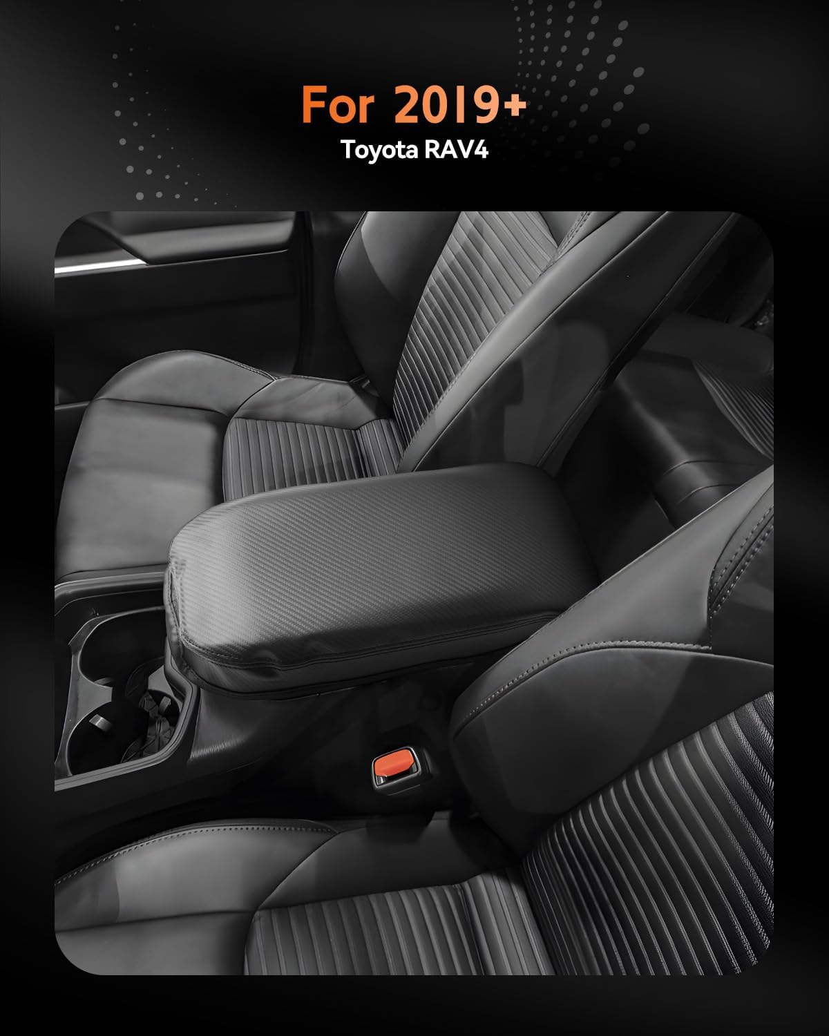 CDEFG for Toyota RAV4 2019-2025 Center Console Cover Armrest Box Cover for RAV4 (LE, XLE, XLE Premium, Limited) 2020 2021 2022 2023 2024 2025 Accessories Arm Rest Protector