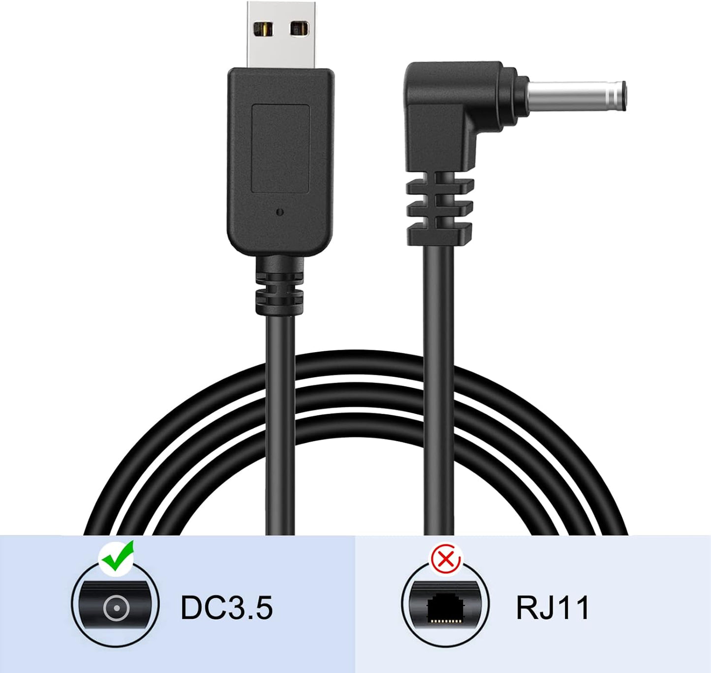 Radar Detector Cable, USB to DC3.5 Plug Cable,for Cobra Whistler Escort Valentine One Uniden Beltronics Radar Detector,Replacement Power Cable for Radar Detectors (DC3.5-6.56ft)