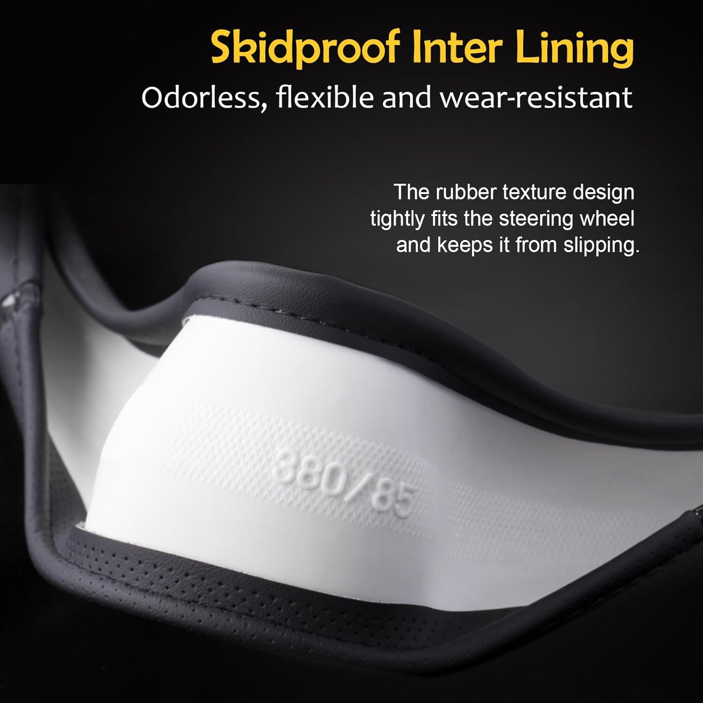 Steering Wheel Cover Blue, Carbon Fiber Car Steering Wheel Covers with Coasters Universal 14.5-15 inch Leather Microfiber Breathable Anti-Slip Steering Wheel Accessories Set