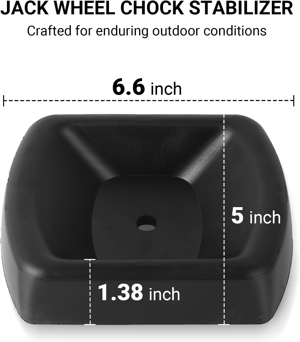 AR-PRO Jack Wheel Chock Stabilizer - Heavy Duty Rubber Travel Trailer Jack Caster Wheel Dock 6" Single Wheel Stopper for Boat RV Trailers and Caravans