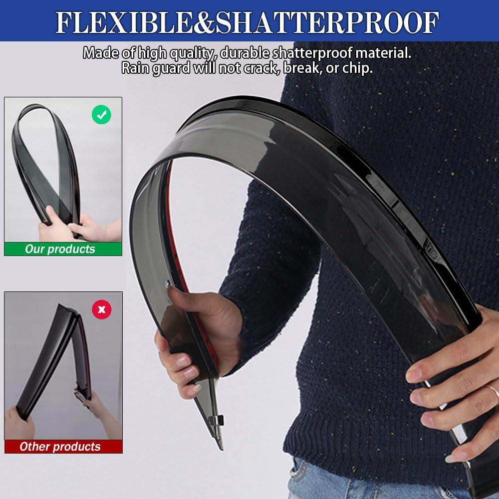 Rain Guards for Jeep Compass 2017-2023, Tape-on Side Window Deflectors for Jeep Compass, Window Visors for Jeep Cars, for Jeep Car Accessories, 4 pcs