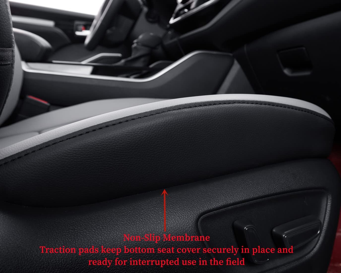 coverdream Custom Seat Covers Compatible with Select Toyota Camry Hybrid XLE,Hybrid XSE 2018 2019 2020 2021 2022 2023 Models - Leatherette (Black/Gray,Full Set)