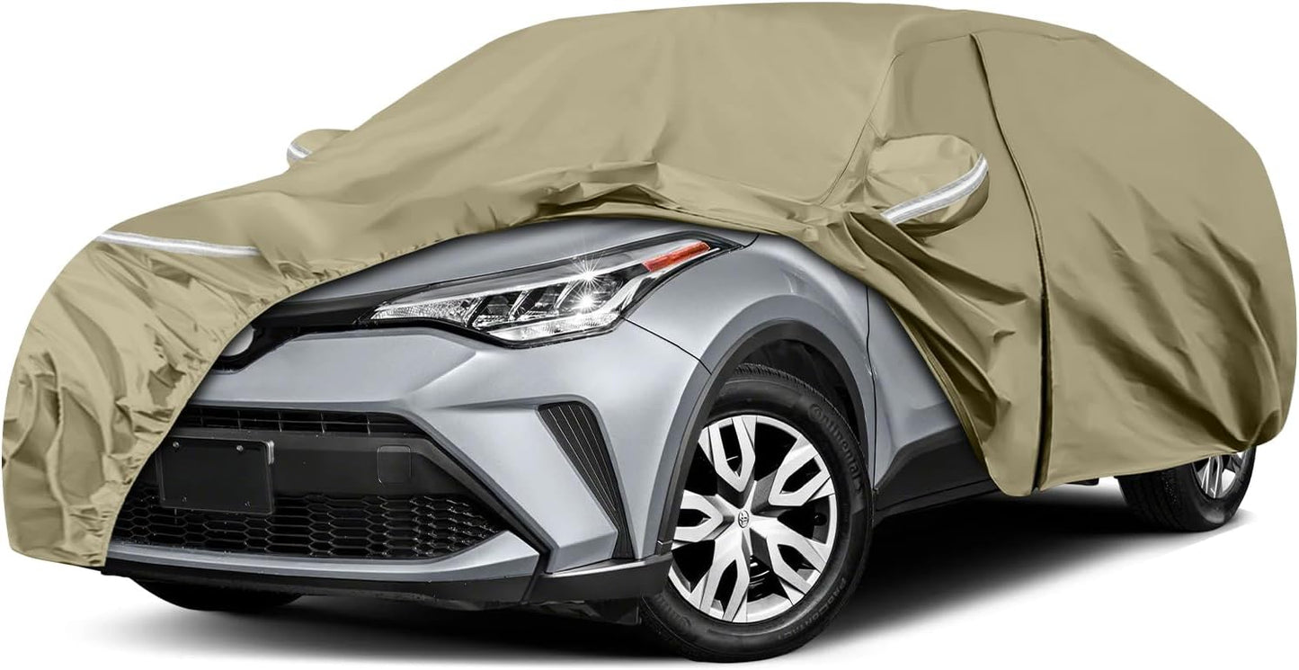 Waterproof Car Covers Replace for 2018-2025 Toyota C-HR, Multilayer Heavy Duty with Cotton Liner All Weather Car Cover with Zipper Door, Windproof Bands for Snow Rain Dust Protection