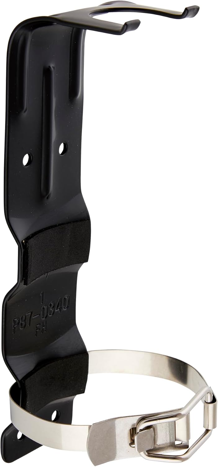 First Alert Fire Extinguisher for Home, Standard Rechargeable Compliance Unit, UL RATED 1-A:10-B:C, HOME1, Red with Metal Bracket Bundle, 1-Pack