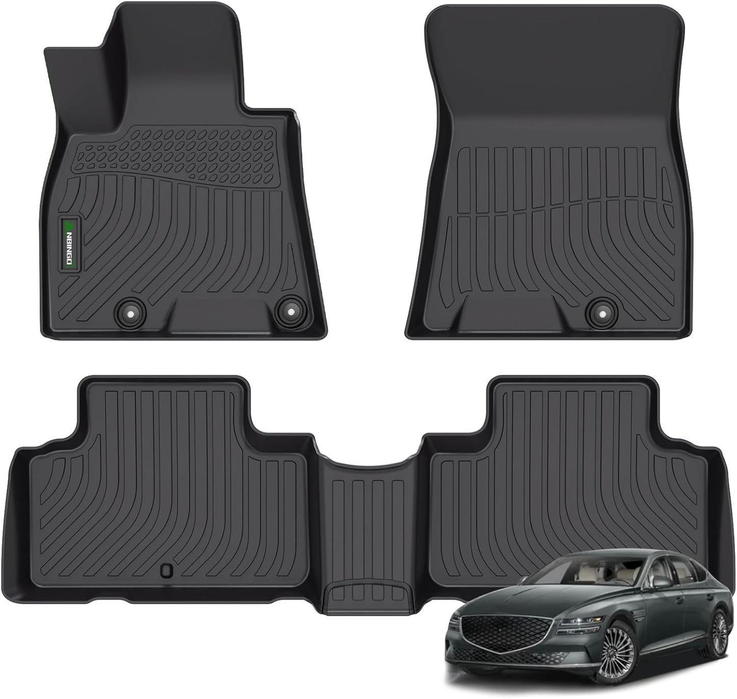 ANBINGO®-Floor Mat for Genesis GV80 2021-2026 5 Seats,TPE All Weather Protection GV80 Car Floor Liners Front & Rear Row Waterproof GV80 Accessories