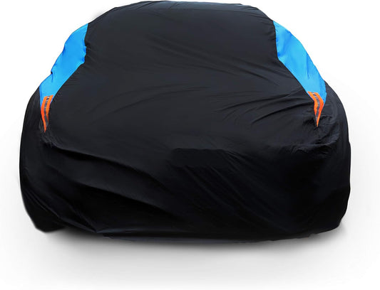 MORNYRAY Waterproof Car Cover All Weather Snowproof UV Protection Windproof Outdoor Full Coupe/Cabrio Car Cover, Universal Fit for Coupe/Cabrio (Fit Coupe/Cabrio Length 167-174 inch, Blue)