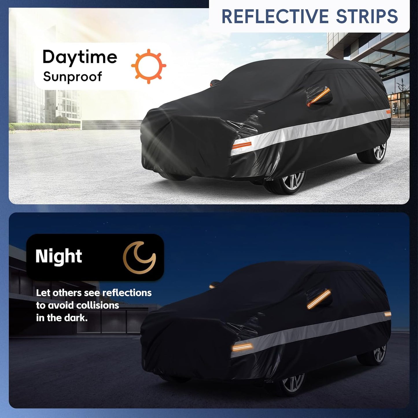 10 Layers SUV Car Cover Custom Fit for Lexus RX350 RX450 RX500(2015-2024) Waterproof All Weather for Automobiles, Outdoor Full Cover Sun UV Rain Protection with Cotton.Black