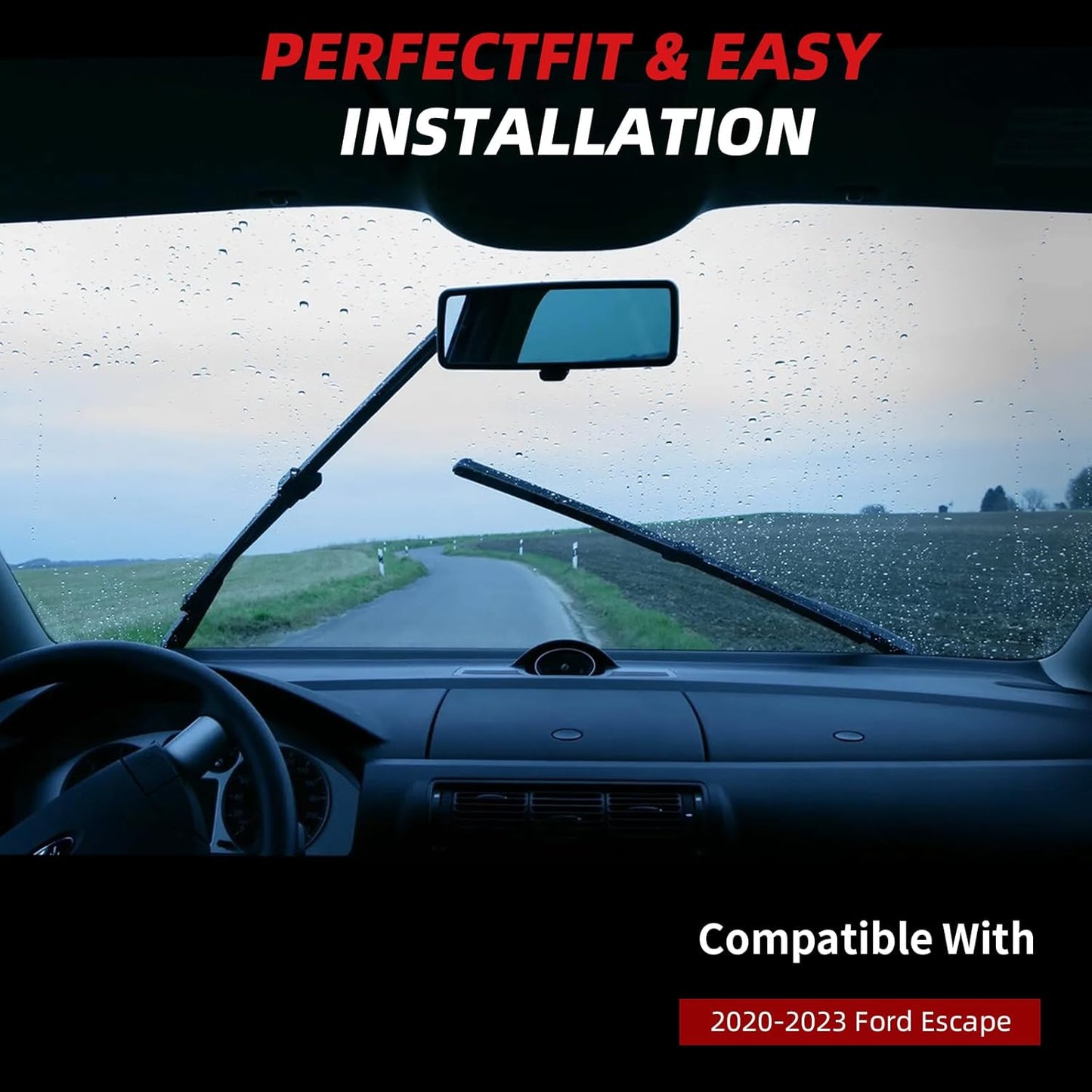 OTUAYAUTO Premium Windshield Wiper Blades - Replacement for Ford Escape 2020-2023 - Precision Fit, All-Weather Performance, Front and Rear Wiper Blades, Pinch Tab - 24"+20"+11" (Pack of 3)