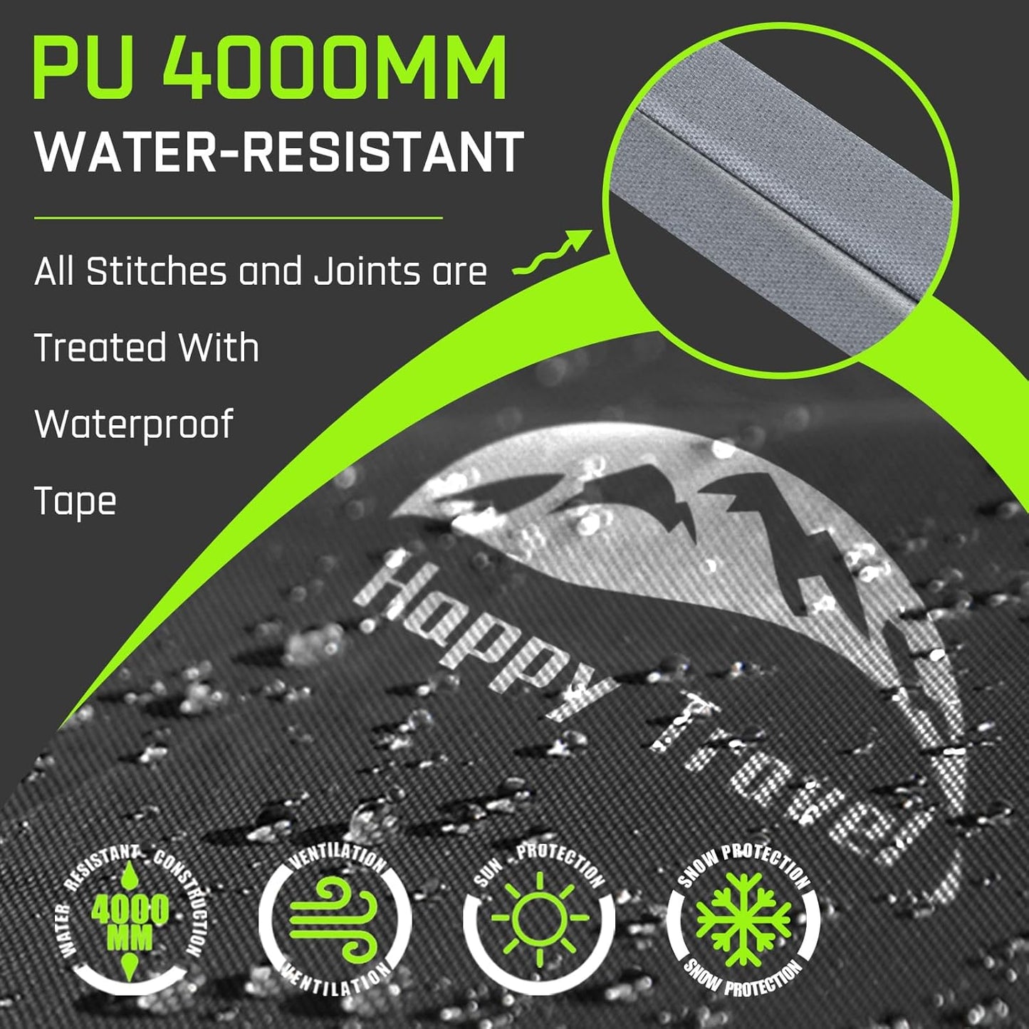 Happy Travel Bike Storage Tent Shed, Outdoor Waterproof Bicycle Covers Shelter with Window for 2/3/4/6 Bikes,Oversized Outside Portable Sheds for Lawn Mower,Garden Tools