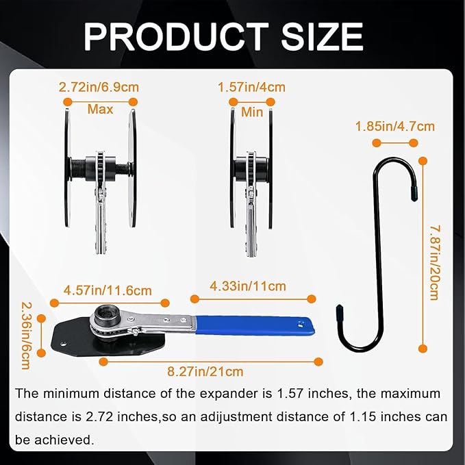 Brake Caliper Compression Tool, Brake Caliper Tool, Caliper Piston Compressor Tool with 2 Heavy-Duty Caliper Hooks, 5-in-1 Universal 360° Ratcheting System for Car Disc Brake Repair Blue (Blue)