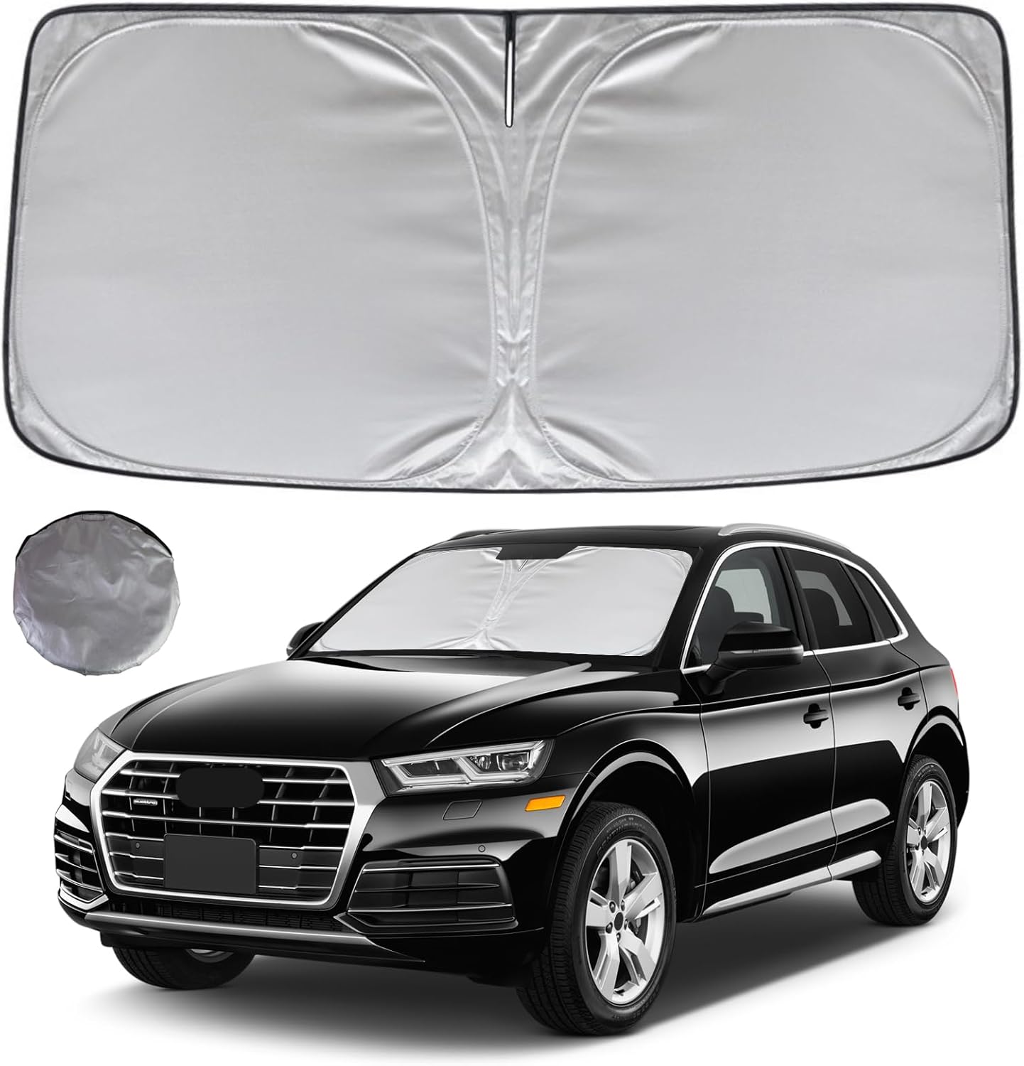 KAYZT Windshield Sun Shade for 2018-2025 2026 Audi Q5 SUV Foldable Sunshade Front Window Custom Fit Car Accessories