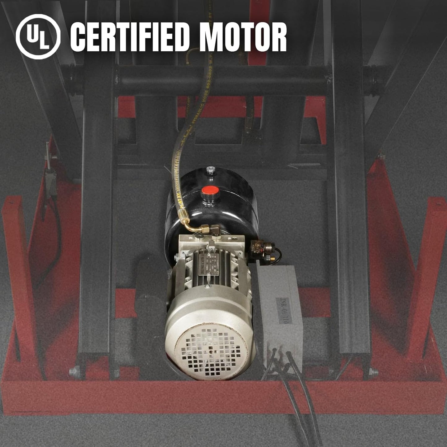 2200 lbs Capacity Stationary Powered Hydraulic Double Scissor Lift Table,86.6" x 51.2" Platform,94.5" Lift Height, UL Certified Moto,Model ELTD22L