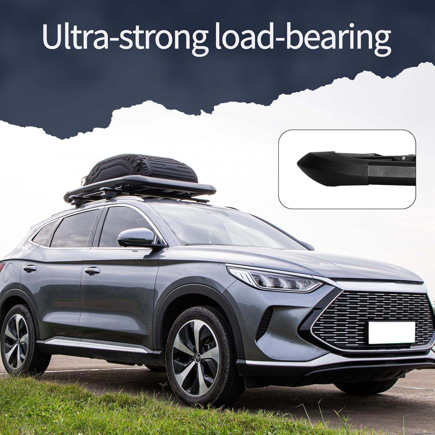 YHAAVLE 55" Cargo Basket,Heavy Duty Vehicle Roof Rack Baskets,Universal Rooftop Cargo Carrier for SUV, Truck, & Car Steel Construction