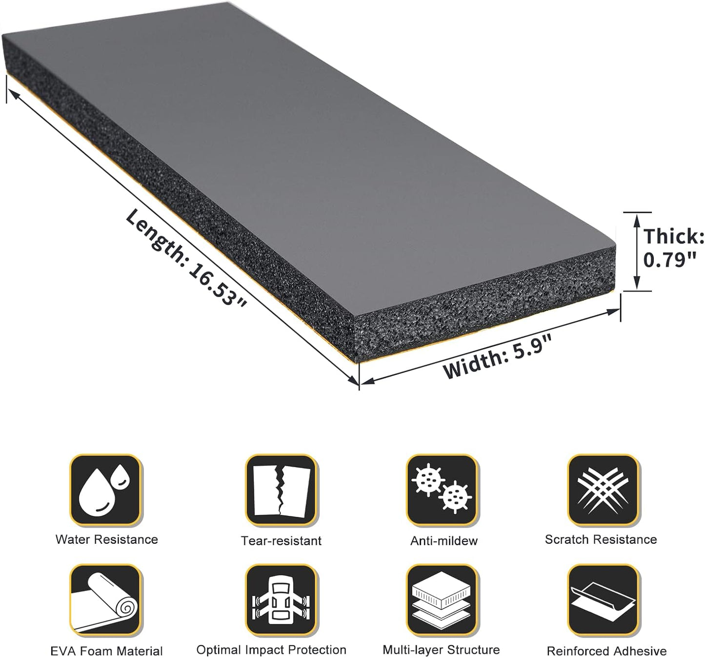 Garage Wall Protector, 2 Pack Garage Car Door Protector Bumper Guard for Car Doors Anti-Collision Waterproof Inflaming Ultra Self Adhesive EVA Foam for Warehouse (16-17/32" x 5-29/32" x .79)