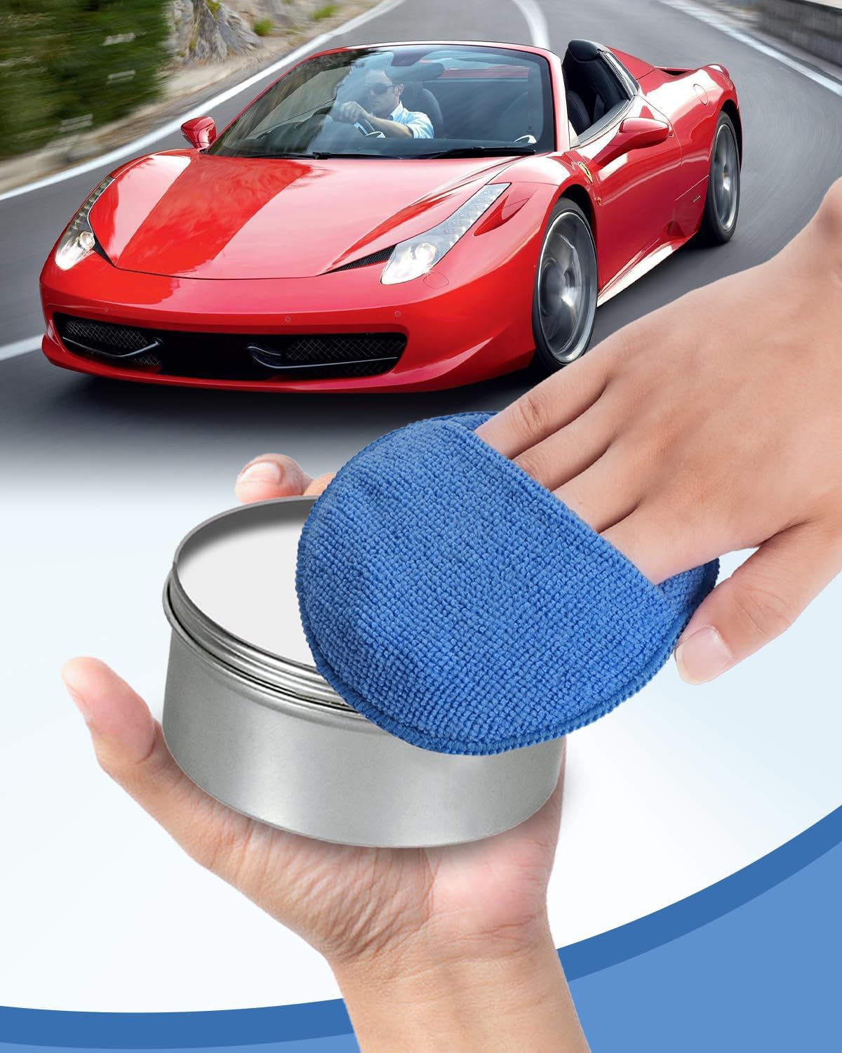 Wax Applicator Pads, 10 Pack Applicator Pad with Finger Pocket, Car Wax Applicator Pad, Foam Pads for Car Cleaning and Detail Polishing Pad