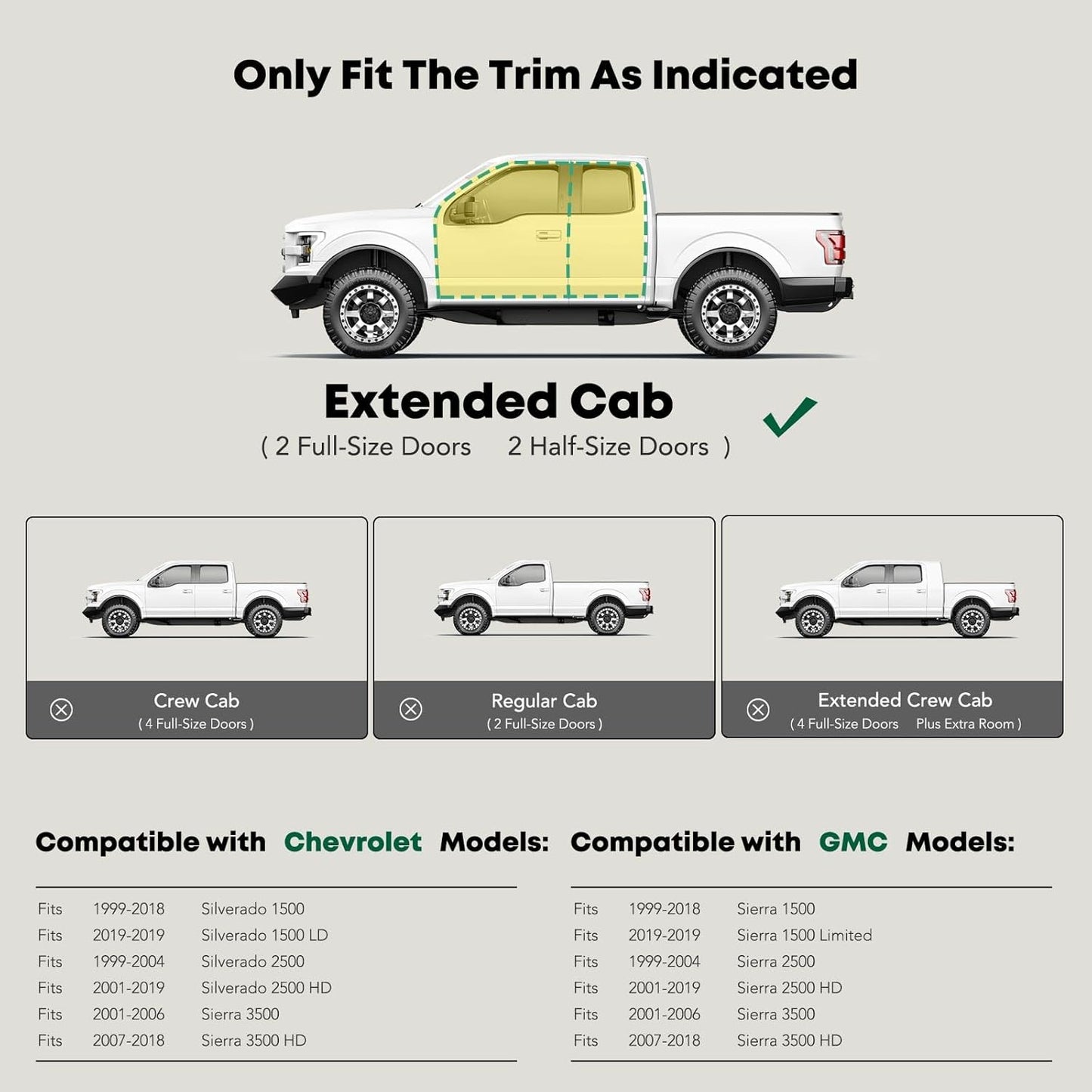 YHTAUTO 4 Inch Running Boards Side Steps Compatible with 1999-2019 Chevy Silverado & GMC Sierra 1500 LD/2500 HD/3500 HD, Extended/Double Cab, Oval 90° Bent Ends Stainless Steel Polished Chrome