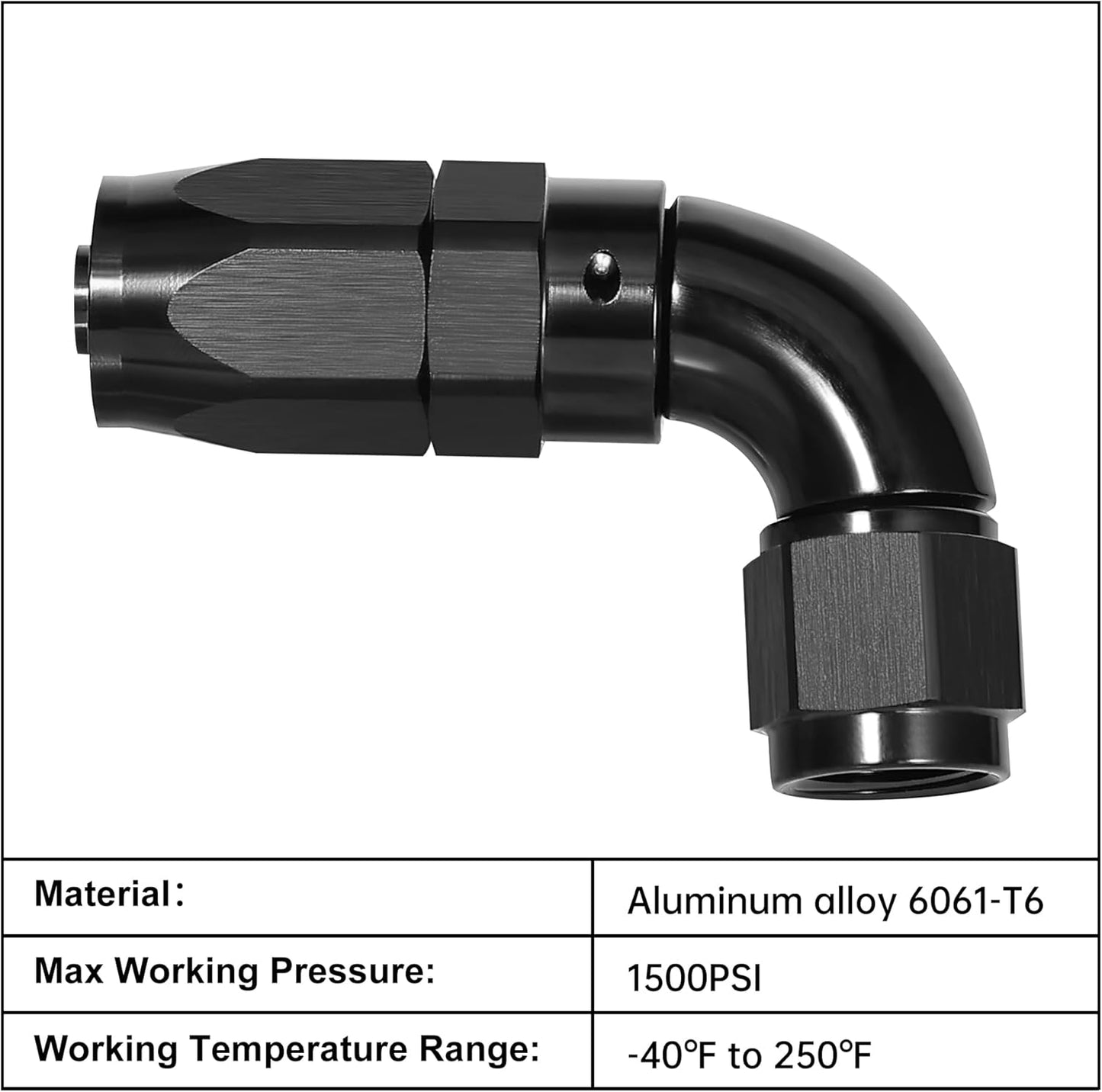 EVIL ENERGY 4AN 90 Degree One Piece Full Flow Hose End Fitting Swivel For CPE Braided Hose