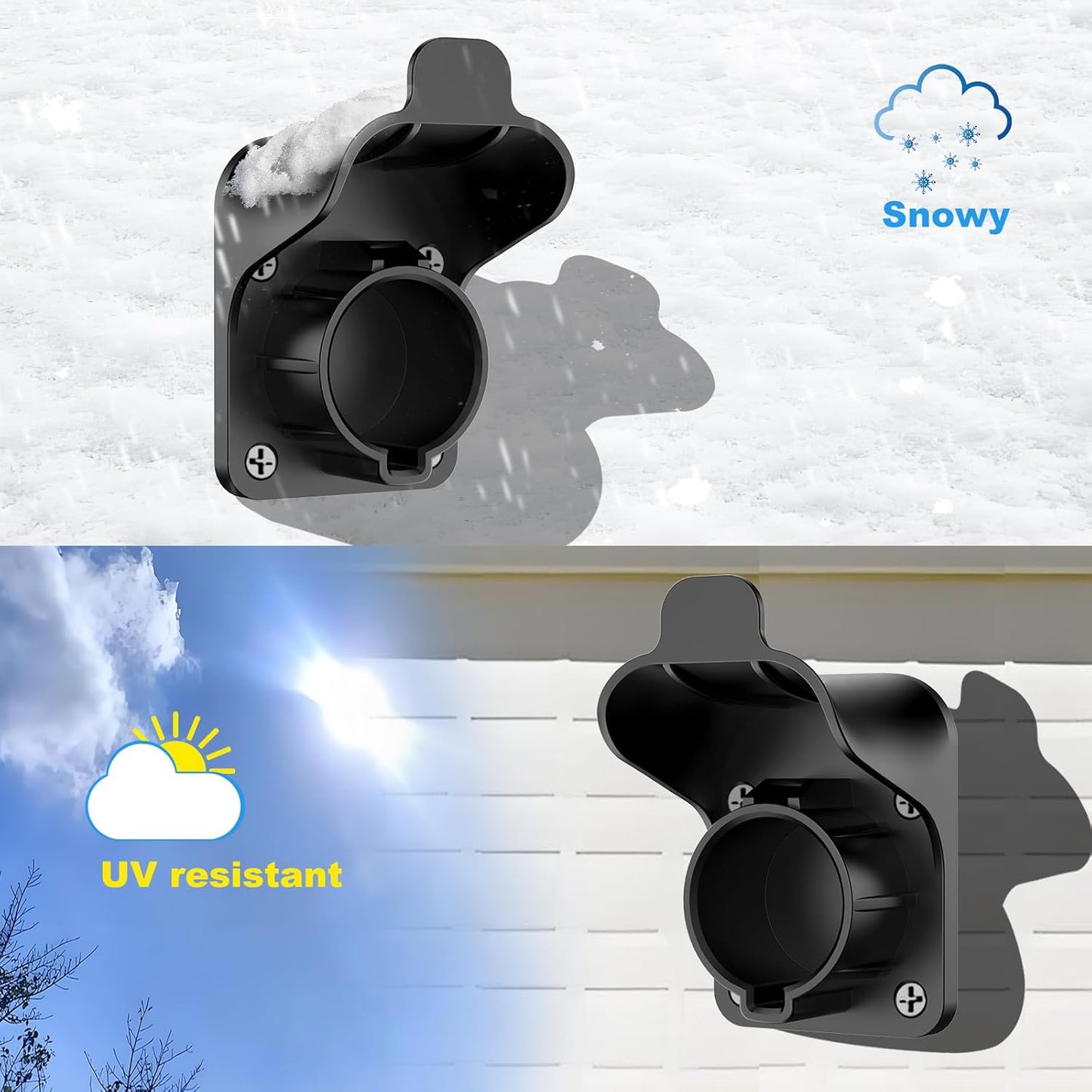 J1772 EV Charger Holder Wall-Mount for Garage Wall/Outdoor Post, Electric Vehicle Charger Nozzle Holster Dock Hook for All J1772 EVs Cable/Cord Plug & Connector Hanger Bracket Waterproof