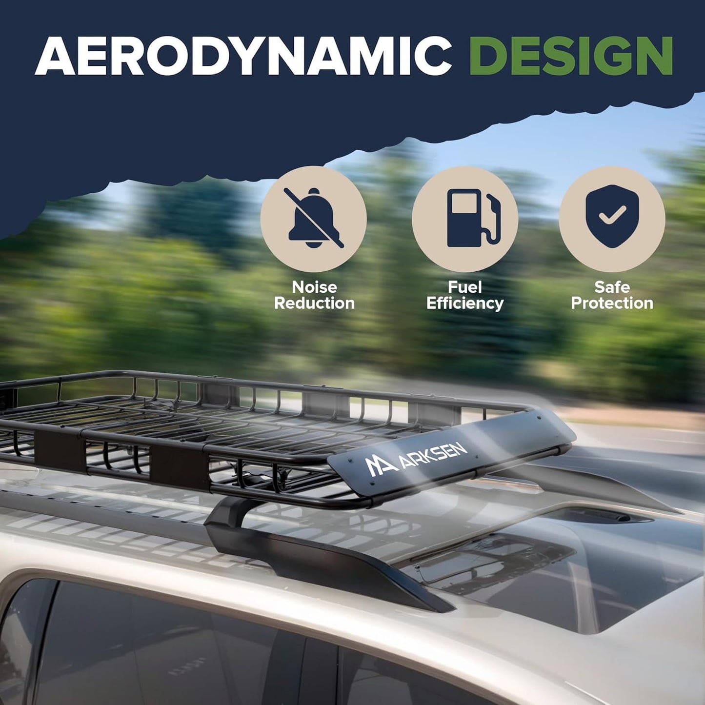 ARKSEN 64 x 39 x 4 Inch Upgrade Universal Roof Rack - 150Lbs Capacity Heavy Duty Rooftop Cargo Carrier with Extension for Car, SUV & Pickup, Durable Steel, Easy Install, Spacious Storage