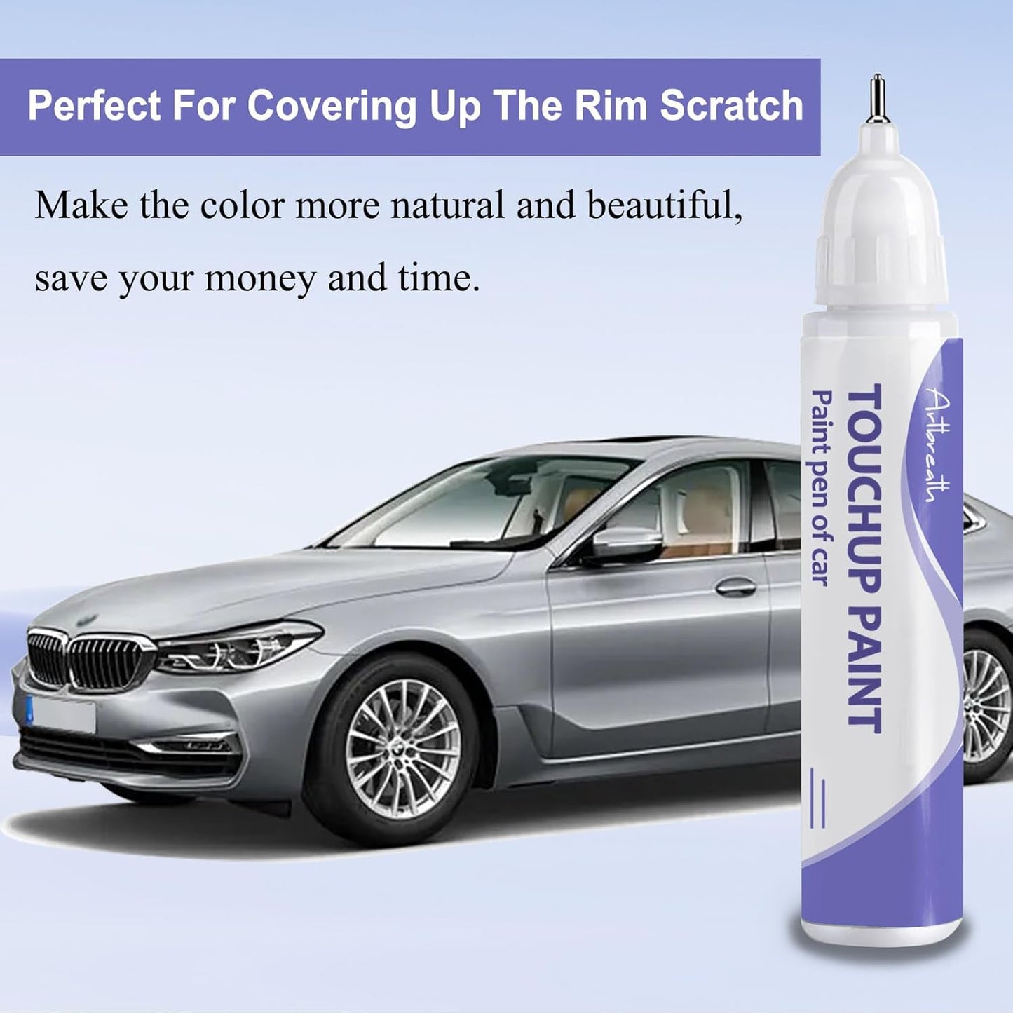 Touch Up Paint for BMW Glacier Silver(A83)-Exact Match–Chips and Nicks TouchUp Paint Pen Scratch Repair Car Accessories Car Paint Pen for Erase Car Scratches