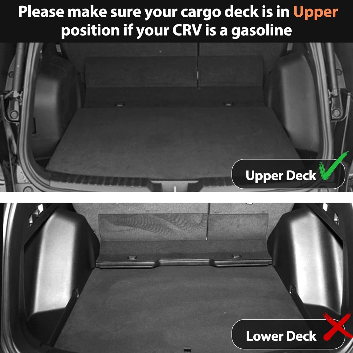 Auxko All Weather Cargo Liner Fit for Honda CR-V(Include Hybrid) 2023 2024 2025 2026 Upper Position TPE Rubber Trunk Mat CRV Accessories All Season Guard Odorless Anti-Slip Cargo Mat Black