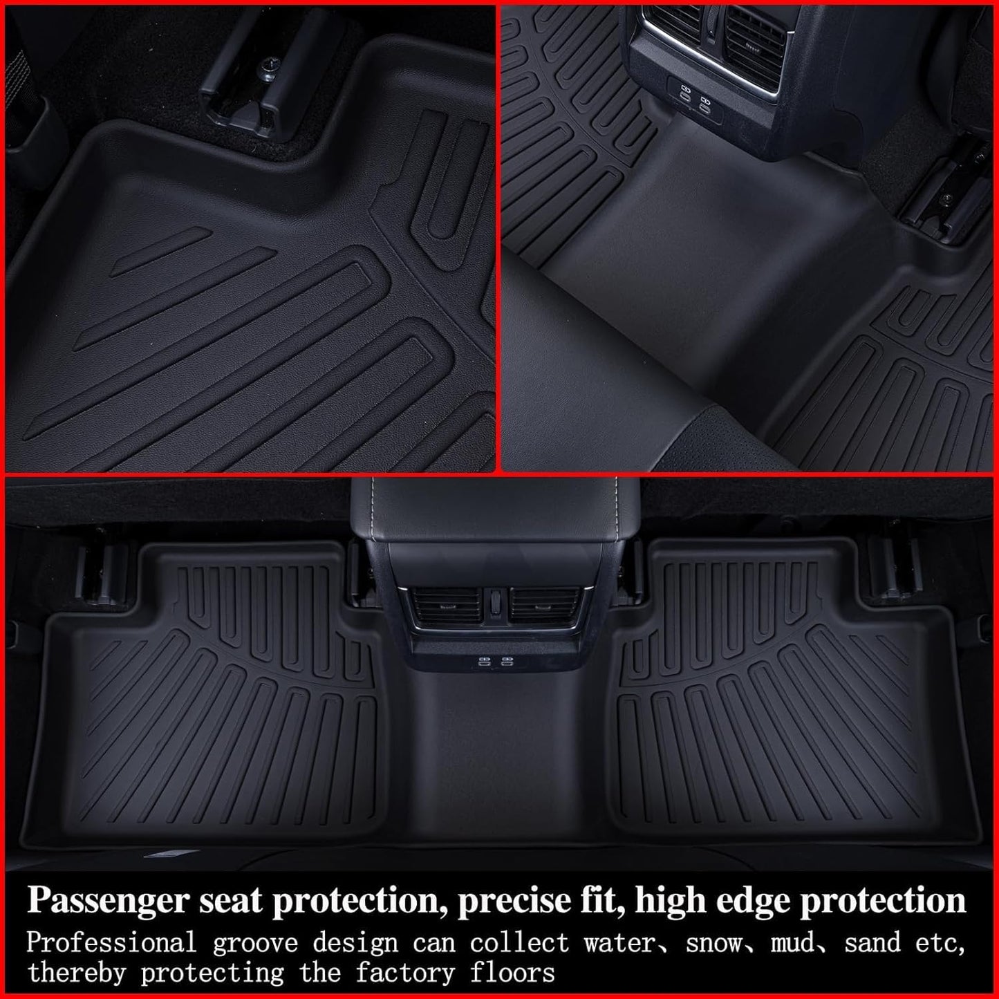 Floor Mat for 2025 Nissan Armada Only Suit for 8 Seats, TPE All Weather Protection Floor Liners & Cargo Liners Velcro Covering The Backrest (for 2025 Nissan Armada-8)